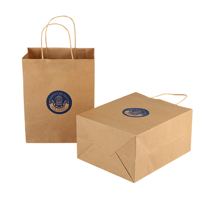 kaufen Kundenspezifische Brown-Kraftpapier-Einkaufstüten sind mit Logo Printing Twist Handles sperrig online manufacture