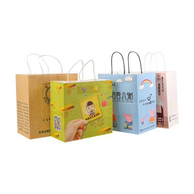 kaufen Personifizierte Brown-Kraftpapier-Mitnehmertaschen verkaufen mit Logo Printing en gros online manufacture