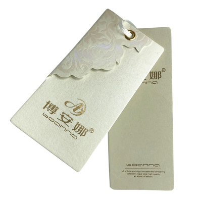 kaufen Kundenspezifisches Recyclingpapier Cardstock Hang Tags Paper Label Tags mit Grosgrain-Schnur online manufacture