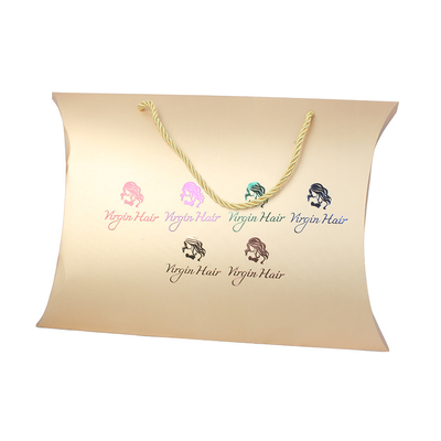kaufen Custom Luxury Gold Pillow Boxes with Handle for Wigs – Premium Hair Extension Gift Packaging online manufacture