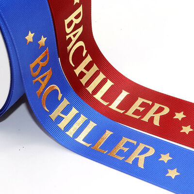 Besorgen Custom Grosgrain Ribbon with Gold Foil Logo | Personalized Polyester Ribbon for Packaging Online-Herstellung
