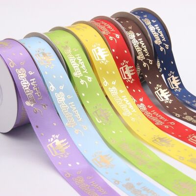 Besorgen Custom Gold Foil Logo Satin Ribbon – Personalized Polyester Ribbon For Packaging & Gift Wrapping Online-Herstellung