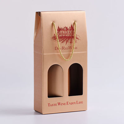 Druckwellpappe-Verpackenfördermaschinen-Kästen für zwei Flaschen Rotwein