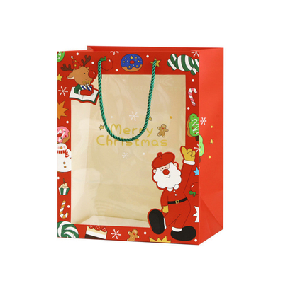 Ein guter Preis. Kundenspezifische Drucksache-Fördermaschinen-Taschen mit klarem Fenster für Weihnachtsgeschenk Online