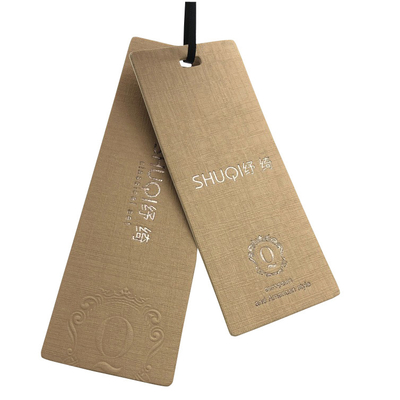 Ein guter Preis. Kundenspezifisches Druck-Brown masern Papiergepäckanhänger, die Gold das Stempeln von Logo Supplier vereiteln Online
