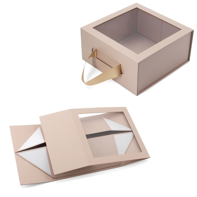 Ein guter Preis. Custom Logo Klappgeschenkkasten mit Band Großhandel Kraftbox Verpackung Band Fensterboxen Online