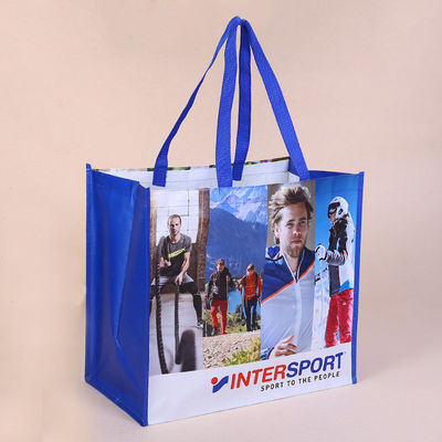 Ein guter Preis. Druckte PP-Laminierte Gewebe Taschen mit Logo Mehrfachverwendbare BOPP-Gewebe Einkaufstaschen mit Griff Online