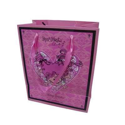 Ein guter Preis. Farbiges kundenspezifisches Druckrecyclingpapier-Geschenk bauscht sich mit Satin-Band-Griff-Lieferanten Online