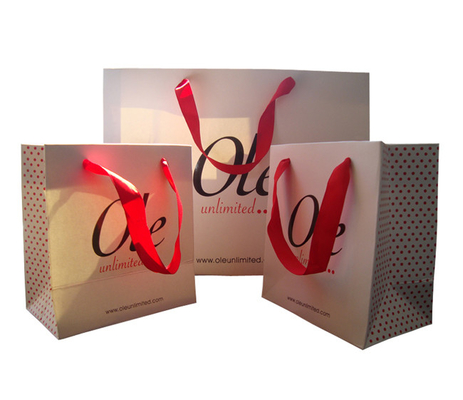 Ein guter Preis. Gewohnheit Druck- Weißbuch-Geschenk sackt Großhandels- Stelle UV-Logo Ribbon Handle ein Online