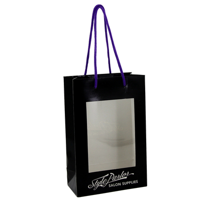 Ein guter Preis. Schwarzes Papiereinkaufstasche-Geschenk-Fenster-Verpackendrucktaschen mit Griffen en gros Online