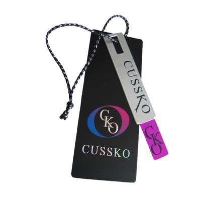 Ein guter Preis. Kundenspezifische Druck- Luxus- Kleidung Papier-Hang Tags Embossed Silver Foil, der Logo stempelt Online