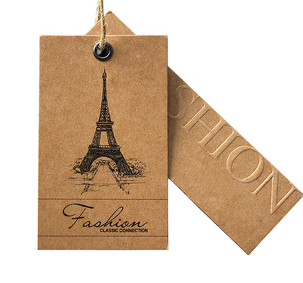 Ein guter Preis. Kundenspezifisches Druck-Brown-Kraftpapier Hang Tags für Kleidung mit prägeartigem Logo Online