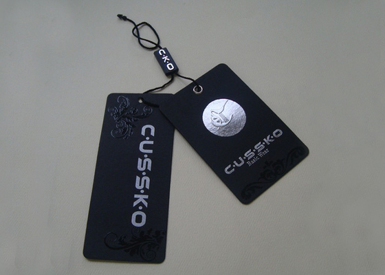 Ein guter Preis. Drucksache-Hang Tags For Clothing Line-Plastikdichtungs-Umbau-beschichtendes silberne Folien-UVlogo Online