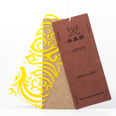 Ein guter Preis. Kundenspezifische Brown-Kraftpapier-Schuhe etikettiert Plastikhangtags mit Entwurfs-Drucken Online