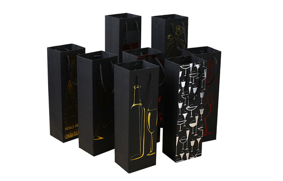 Ein guter Preis. Gewohnheit druckte starke Papierwein-Alkohol-Taschen verpackt Großhandelshersteller Online