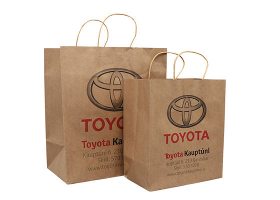 Kundenspezifische umweltfreundliche Brown-Kraftpapier-Einkaufstaschen mit Logo Printing Supplier