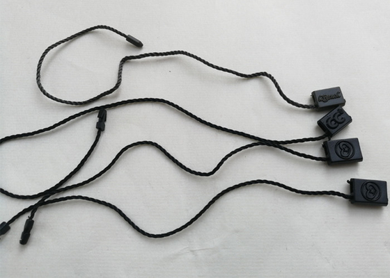 Ein guter Preis. Auftrags-Gewohnheits-prägen umweltfreundliche schwarze Plastikbindungs-Umbauten Logo Single End String Online